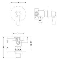 Nuie Selby Chrome Multiple Way Diverter Valve