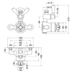 Nuie Selby Chrome Dual Exposed Thermostatic Shower Valve