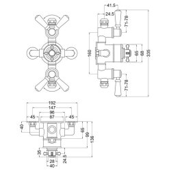 Nuie Selby Chrome Triple Exposed Thermostatic Shower Valve