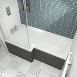 Nuie Square 1800 x 850mm LH L Shaped Shower Bath