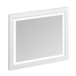 Burlington Illuminated Framed 900mm Bathroom Mirror in Matt White