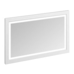 Burlington Illuminated Framed 1200mm Bathroom Mirror in Matt White