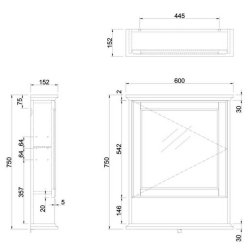 Burlington 600mm Single Door Mirrored Bathroom Cabinet in Grey