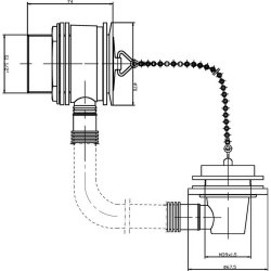 Nuie Chrome Plug and Chain Bath Waste with Overflow