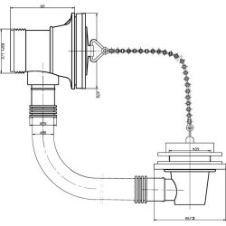 Nuie Plug and Chain Bath Waste with Overflow