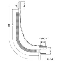 Nuie Retainer Plug and Link Chain Bath Waste with Overflow