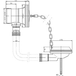 Nuie Retainer Extended Plug and Link Chain Bath Waste with Overflow