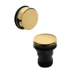 Nuie Brass Minimalistic Push Button Bath Waste with Overflow