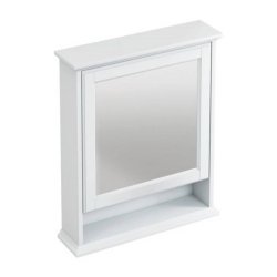 Burlington 600mm Single Door Mirrored Bathroom Cabinet in Matt White