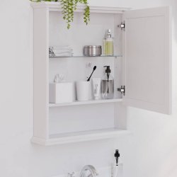 Burlington 600mm Single Door Mirrored Bathroom Cabinet in Matt White