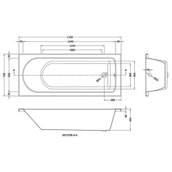 Nuie Barmby 1700 x 700mm Round Single Ended Bath