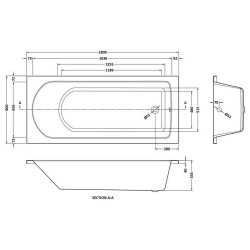 Nuie Barmby 1800 x 800mm Round Single Ended Bath