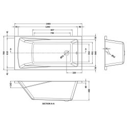 Nuie Linton 1400 x 700mm Round Single Ended Bath