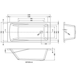 Nuie Linton 1500 x 700mm Round Single Ended Bath