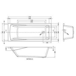 Nuie Linton 1700 x 700mm Round Eternalite Single Ended Bath