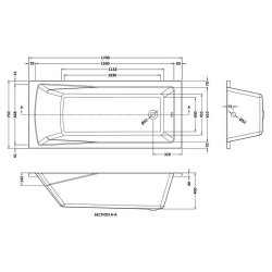 Nuie Linton 1700 x 750mm Round Single Ended Bath