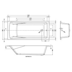 Nuie Linton 1800 x 800mm Round Single Ended Bath