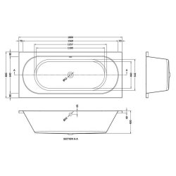 Nuie Otley 1800 x 800mm Round Eternalite Double Ended Bath