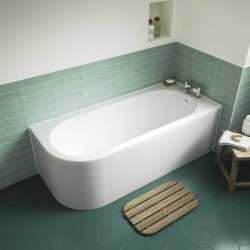 Nuie Crescent 1700 x 725mm RH Back to Wall Corner Bath with Panel