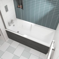 Nuie Square 1700 x 750mm Straight Shower Bath