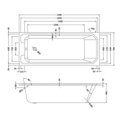 Nuie Ascott 1700 x 700mm Traditional Single Ended Bath