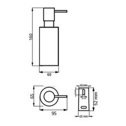 Ajax Bradley Matt Black Wall Mounted Soap Dispenser