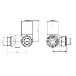 Scudo Modern Chrome Corner Radiator Valves