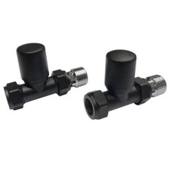 Scudo Modern Black Straight Radiator Valves