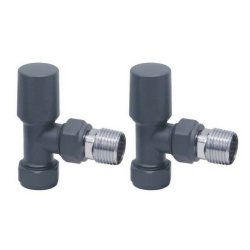 Scudo Modern Anthracite Angled Radiator Valves