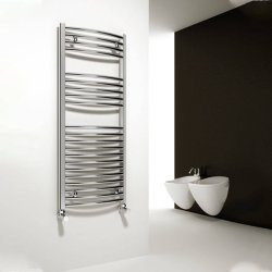 Reina Diva Curved Heated Chrome Towel Rail 800 x 500mm