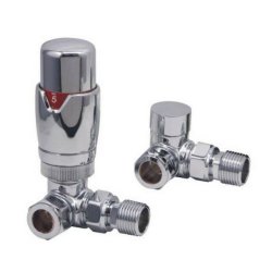 Scudo Designer Chrome Corner Thermostatic Radiator Valves