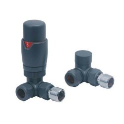 Scudo Designer Anthracite Corner Thermostatic Radiator Valves