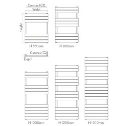 Scudo Life Anthracite 1200 x 600mm Towel Radiator