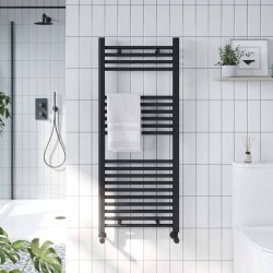 Scudo Strive Black 1200 x 500mm Towel Radiator