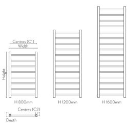 Scudo Vibe Brushed Brass 1200 x 500mm Towel Radiator