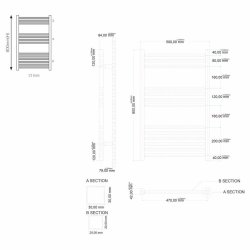 Scudo Simona Chrome 800 x 500mm Towel Radiator