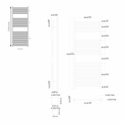 Scudo Simona Chrome 1200 x 500mm Towel Radiator