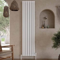 Scudo Apex White 1800 x 413mm Vertical Single Designer Radiator