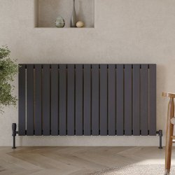 Scudo Apex Anthracite 600 x 994mm Horizontal Single Designer Radiator