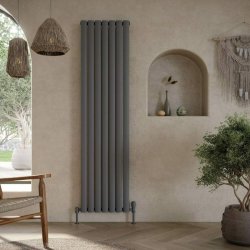 Scudo Apex Anthracite 1800 x 413mm Vertical Single Designer Radiator