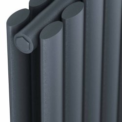 Scudo Apex Anthracite 1800 x 531mm Vertical Double Designer Radiator