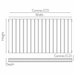 Scudo Bravo Anthracite 600 x 614mm Horizontal Double Designer Radiator