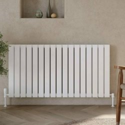 Scudo Bravo White 600 x 1158mm Horizontal Double Designer Radiator