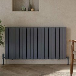 Scudo Bravo Anthracite 600 x 1158mm Horizontal Double Designer Radiator