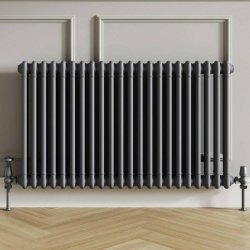 Scudo Anthracite 600 x 650mm 2 Column Horizontal Radiator