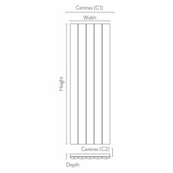 Scudo Korali Carbon Anthracite 1800 x 565mm Vertical Single Designer Radiator