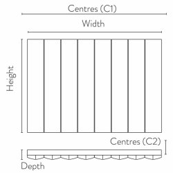 Scudo Korali White 600 x 850mm Horizontal Single Designer Radiator