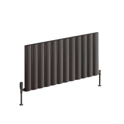 Reina Belva Single Horizontal Anthracite Aluminium Radiator 600 x 412mm