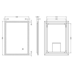 Nuie Leva 700 x 500mm Ambient LED Mirror