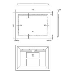 Nuie Enif 600 x 800mm LED Mirror